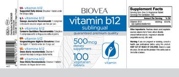 BIOVEA Vitamin B12 Sublingual 500 mcg - supplement