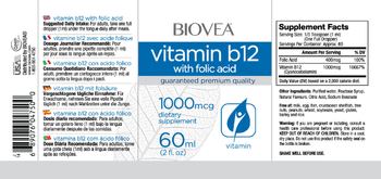BIOVEA Vitamin B12 With Folic Acid 1000 mcg - supplement