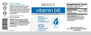 BIOVEA Vitamin B6 100 mg - supplement