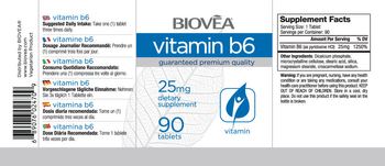 BIOVEA Vitamin B6 25 mg - supplement