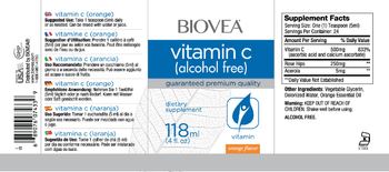 BIOVEA Vitamin C (Alcohol Free) Orange Flavor - supplement