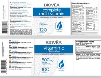 BIOVEA Vitamin C Chewable 500 mg - supplement