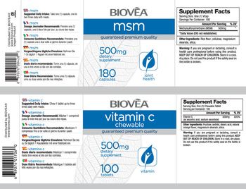 BIOVEA Vitamin C Chewable 500 mg - supplement