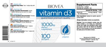 BIOVEA Vitamin D3 1000 IU - supplement