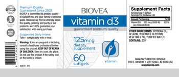 BIOVEA Vitamin D3 125 mcg - supplement