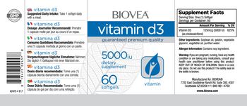 BIOVEA Vitamin D3 5000 IU - supplement