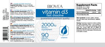 BIOVEA Vitamin D3 Fast Dissolve 2000 IU Cherry Flavour - supplement