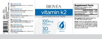 BIOVEA Vitamin K2 100 mcg - supplement