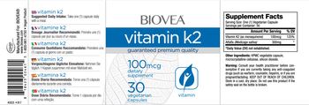BIOVEA Vitamin K2 100 mcg - supplement