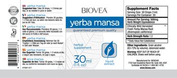 BIOVEA Yerba Mansa - herbal supplement