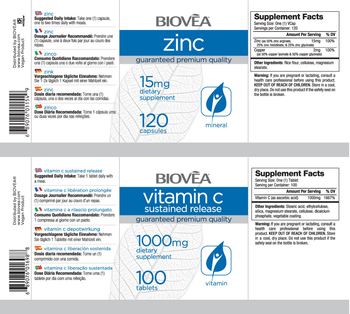 BIOVEA Zinc 15 mg - supplement