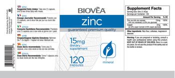 BIOVEA Zinc 15 mg - supplement