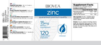 BIOVEA Zinc 15 mg - supplement