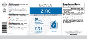 BIOVEA Zinc 15 mg - supplement