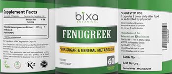 Bixa Botanical Fenugreek - supplement