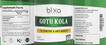 Bixa Botanical Gotu Kola - supplement