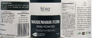 Bixa Botanical Maidenhair Fern - herbal food supplement