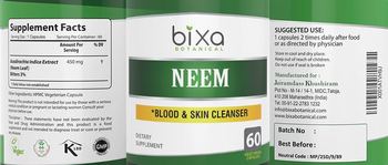 Bixa Botanical Neem - supplement