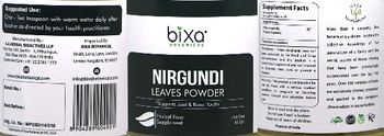 Bixa Botanical Nirgundi Leaves Powder - herbal food supplement