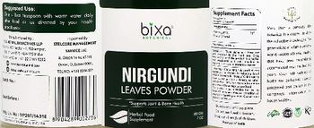 Bixa Botanical Nirgundi Leaves Powder - herbal food supplement