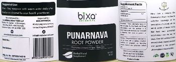Bixa Botanical Punarnava Root Powder - herbal food supplement