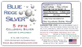 Blue Ridge Silver Colloidal Silver 5 PPM - supplement