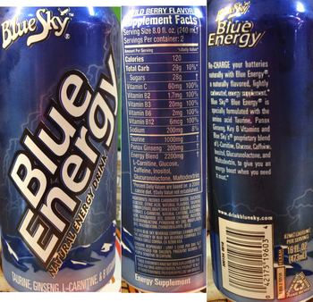 Blue Sky Blue Energy Wild Berry Flavor - energy supplement