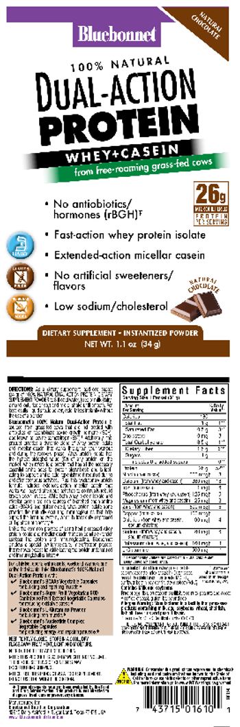 Bluebonnet 100% Natural Dual-Action Protein Natural Chocolate - supplement