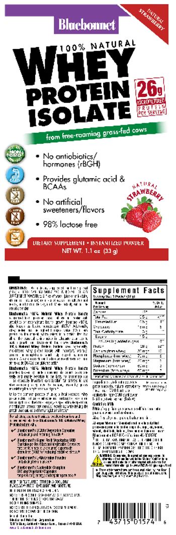 Bluebonnet 100% Natural Whey Protein Isolate Natural Strawberry - supplement