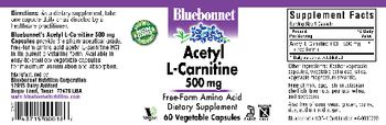 Bluebonnet Acetyl L-Carnitine 500 mg - supplement
