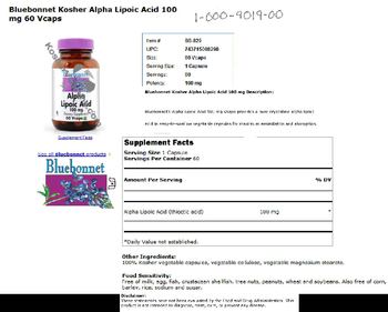 Bluebonnet Alpha Lipoic Acid 100 mg - antioxidant supplement