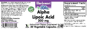 Bluebonnet Alpha Lipoic Acid 200 mg - antioxidant supplement