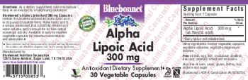 Bluebonnet Alpha Lipoic Acid 300 mg - antioxidant supplement