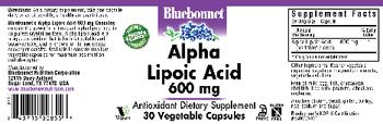 Bluebonnet Alpha Lipoic Acid 600 mg - antioxidant supplement