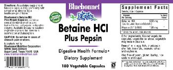 Bluebonnet Betaine HCl Plus Pepsin - supplement
