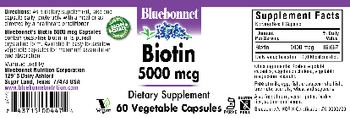 Bluebonnet Biotin 5000 mcg - supplement