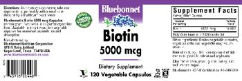 Bluebonnet Biotin 5000 mcg - supplement
