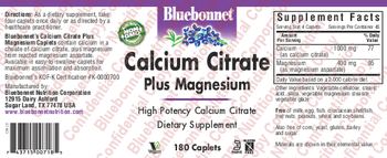 Bluebonnet Calcium Citrate plus Magnesium - supplement