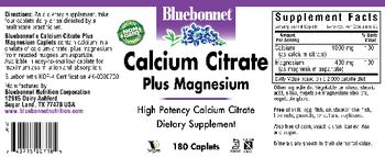 Bluebonnet Calcium Citrate Plus Magnesium - supplement