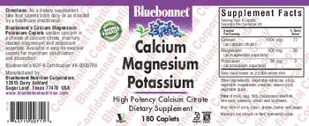 Bluebonnet Calcium Magnesium Potassium - supplement