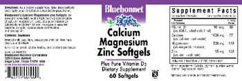 Bluebonnet Calcium Magnesium Zinc Softgels - supplement