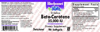 Bluebonnet D. Salina Beta-Carotene 25,000 IU - supplement