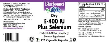 Bluebonnet Dry E-400 IU Plus Selenium - supplement