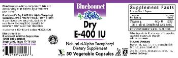 Bluebonnet Dry E-400 IU - supplement