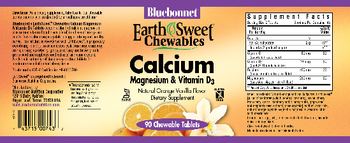 Bluebonnet EarthSweet Chewables Calcium Magnesium & Vitamin D3 Natural Orange Vanilla Flavor - supplement