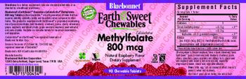 Bluebonnet EarthSweet Chewables CellularActive Methylfolate 800 mcg Natural Raspberry Flavor - supplement