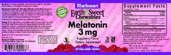 Bluebonnet EarthSweet Chewables Melatonin 3 mg Raspberry Flavor - supplement