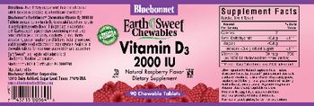 Bluebonnet EarthSweet Chewables Vitamin D3 2000 IU Natural Raspberry Flavor - supplement