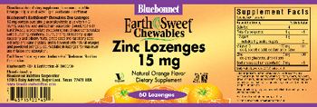 Bluebonnet EarthSweet Chewables Zinc Lozenges 15 mg Natural Orange Flavor - supplement