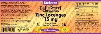 Bluebonnet EarthSweet Chewables Zinc Lozenges 15 mg Orange Flavor - supplement